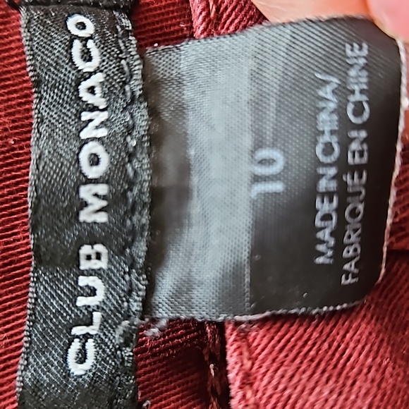 Club Manaco Straight Leg Pants - Burgundy, Size 10 - Picture 6 of 7